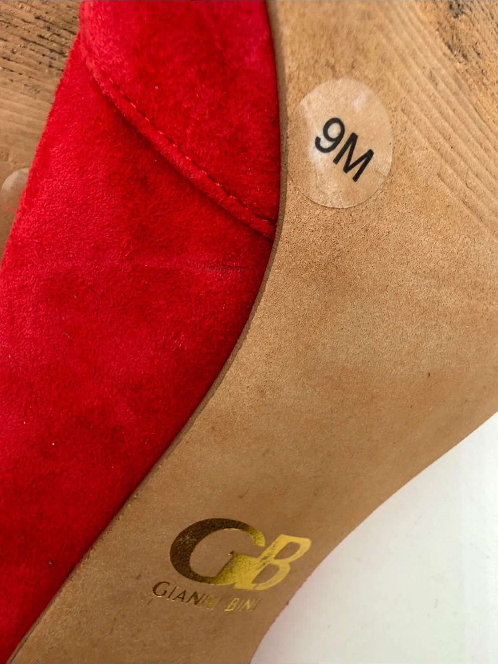 Gianni Bini Red Suede Pointed-Toe Pumps women 9M event casual party slip on Y2K